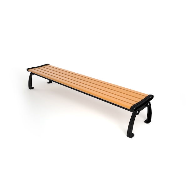 Cedar 8' Heritage Backless Bench with Black Frame